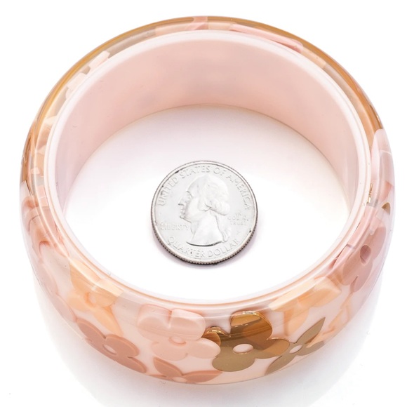 Louis Vuitton Inlay Lucite Logo Pink Bangle - Picture 4 of 9